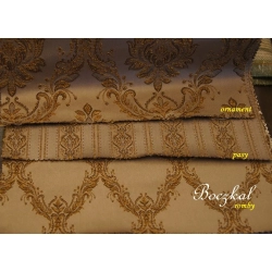 Tkanina stylowa ornamenty mosiądz romb i pasy Lord